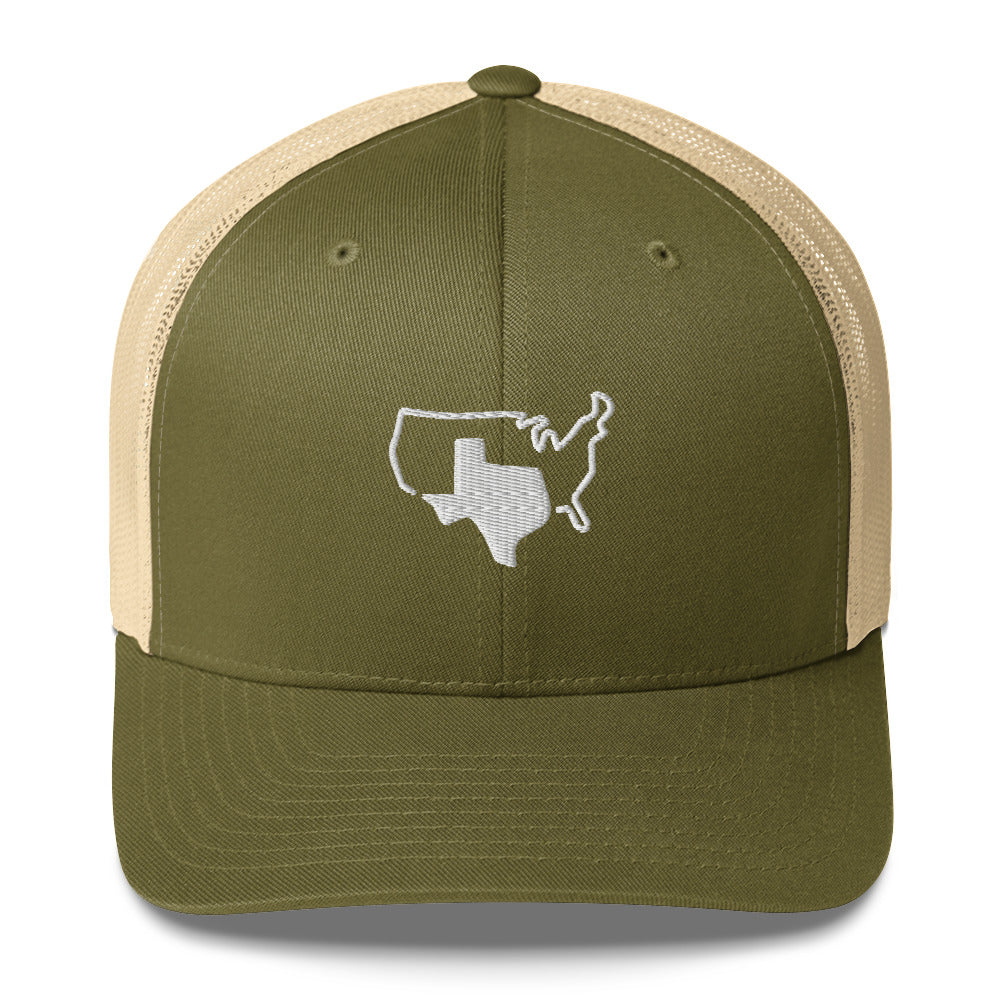 Grand Texas Trucker Hat in Moss/ Khaki